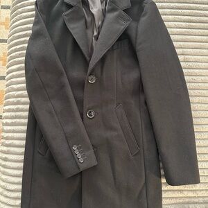 Express Men's Black Long Peacoat
